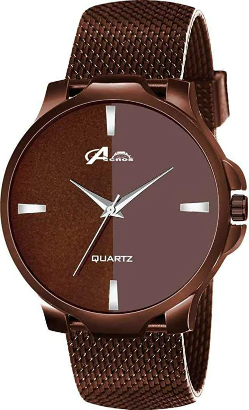 Acnos Analog Brown Dial Brown Strap Watch For Women - (AC-253)
