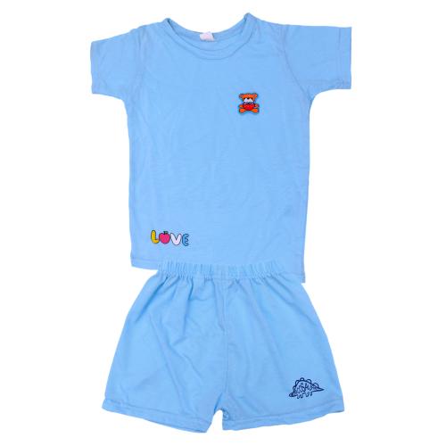 Honbon Tshirt Nikkar Pant Set Half Sleeve Light Blue for Unisex newborn baby