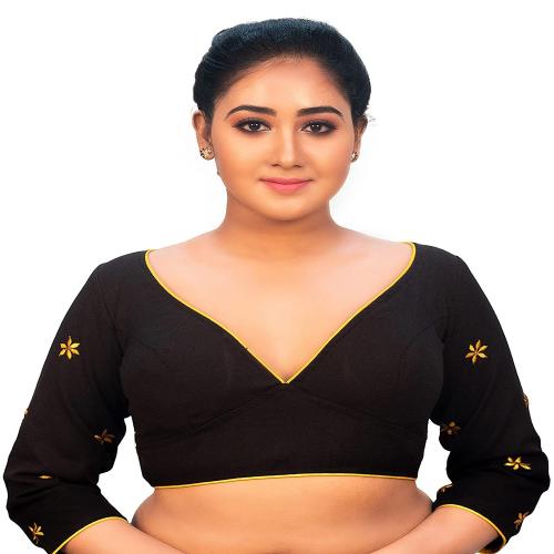 TANJINAS Women's Cotton Multicolour Embroidered Designer Blouse.