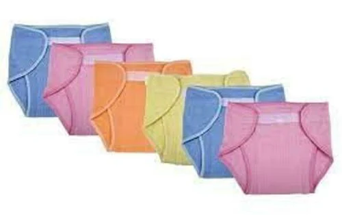 BABYSPHERE Baby Boys And Girls Multicolor Cotton Pack Of 6 Diapers (S)