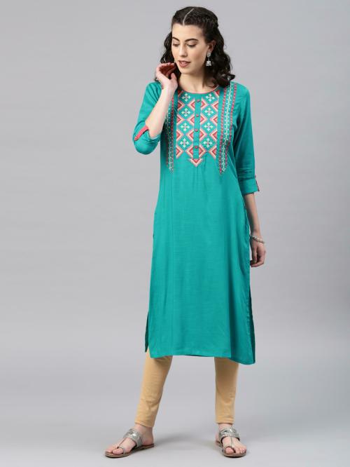 Alena Womens Spectra Green Fashion Kurta