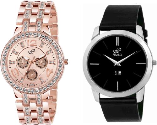 Piraso Analog Multicolor Dial Multicolor Strap Wrist Watch For Men And Women (Pack Of 2)