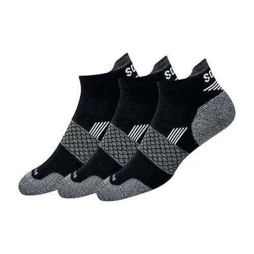 SOXCO Unisex Ankle Length Cotton Socks (Pack of 3) (SOC-AKL-05-3PK_Contra Black)