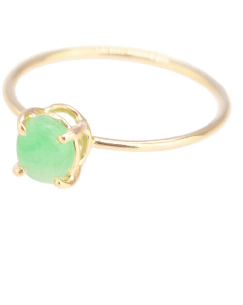 CEYLONMINE Jade Stone Ring Adjustable Ring for Women Copper Jade Gold Plated Ring