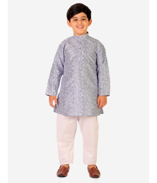 Pro-Ethic Style Developer Ethnic Wear Cotton Sky Blue Kurta Pajama Set for Kids and Boys