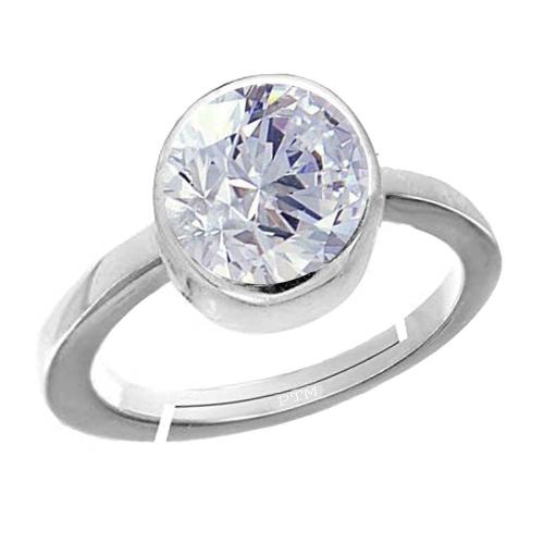 Ptm American Diamond 7.5 Carat Natural Gemstone 925 Sterling Silver Adjustable Ring