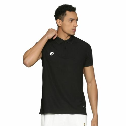 Omtex King Polo T-Shirt with Coller, half Sleeves and JALDI DRI Technology for Men (Large, Black)
