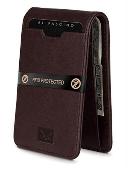 Al Fascino Black Leather Wallet with RFID Protected For Mens