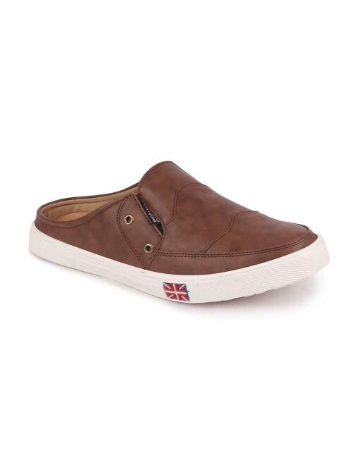 FAUSTO Men's Brown Casual Slip-On Shoes