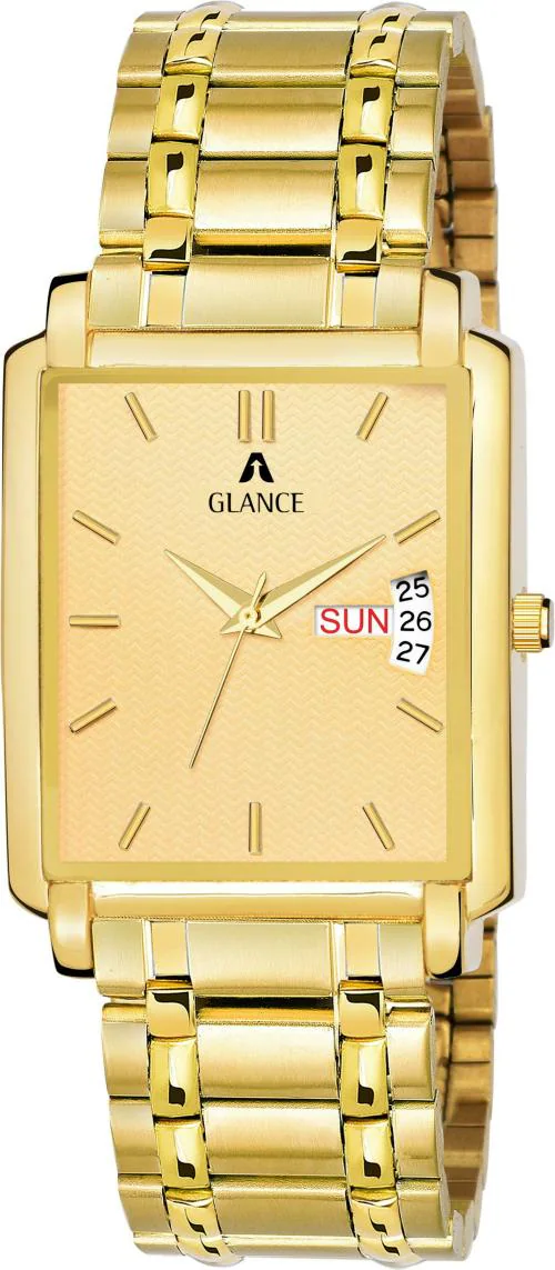 Buy Aglance Analog Gold Dial Gold Strap Watch For Men (1506YM02) Online