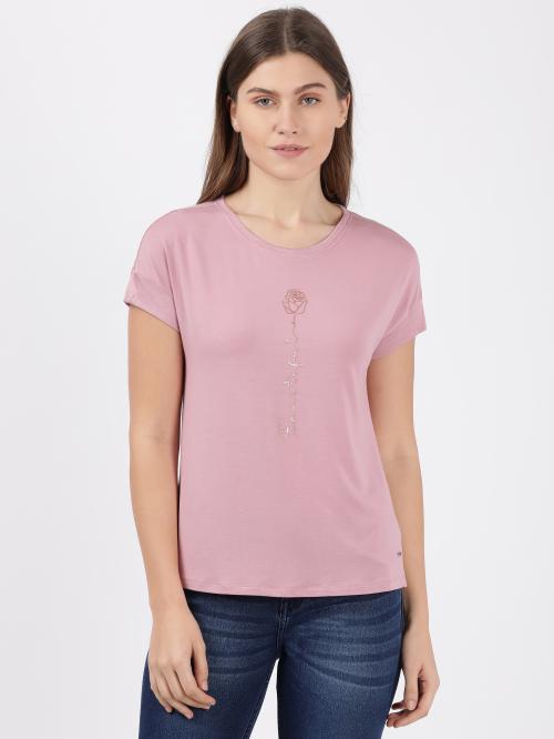 IW13 Women's Micro Modal Elastane Stretch Relaxed Fit Round Neck Half Sleeve T-Shirt