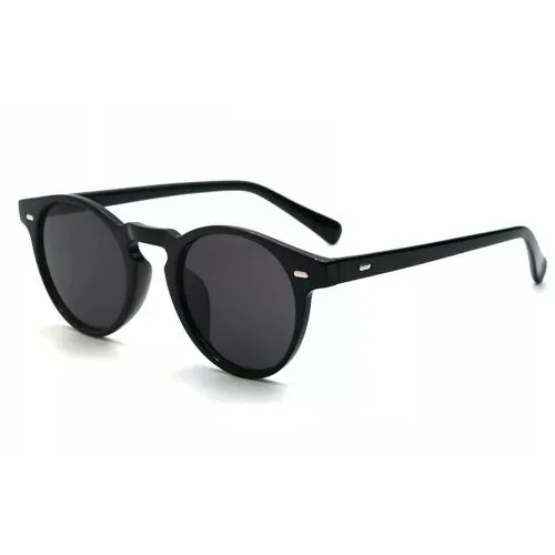 ELEGANTE UV Protected Round Black Sunglasses For Men