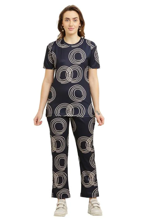 RATRI KAPDA DESIGNER Tia dye BlackRound Nightwear Without Rib (M-Size)