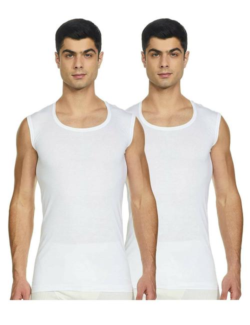 e1k _ South Sailor Men White Cotton Pack Of 2 Broad Shoulder Vest Innerwear (3Xl)