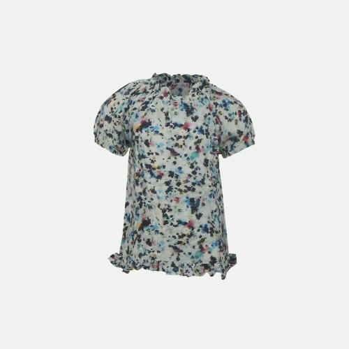 Rad Prix Teen Girls Green Floral All Over printed Bluse