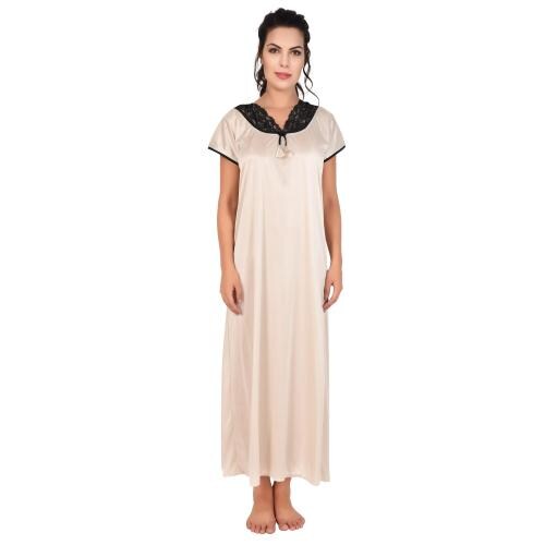FLANKER Women Night Dress Sleep wear Gown ( Set of 1 )-FNBL-10