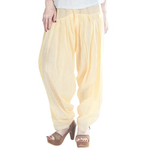 AWA Women's premium soft Cotton Patiala pants, Color - Half White Size-XL