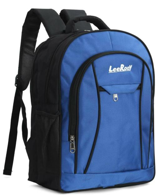 Leerooy Blue Canvas School Bag Backpack, 30 L