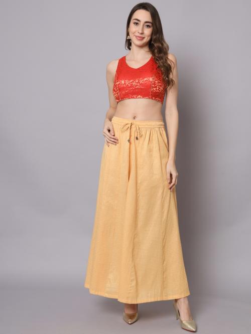 ND & R Women's Readymade, Halter Neck and Sleeveless Ladies Saree Blouse Choli. Color Red