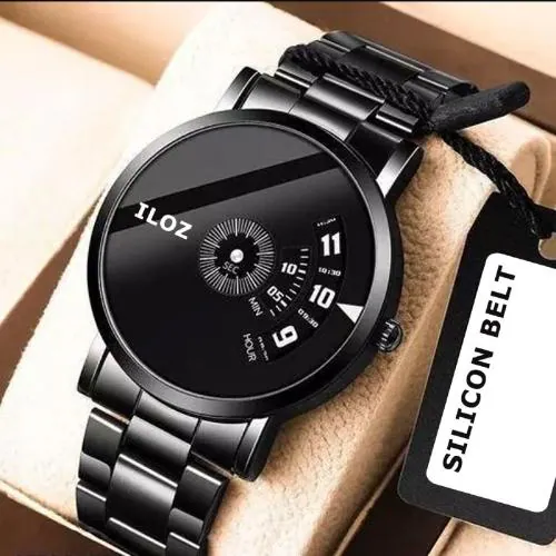 ILOZ Luxury New black stylish Student Trend Men Fashion Quality Edition Analog Quartz Wrist watch for men