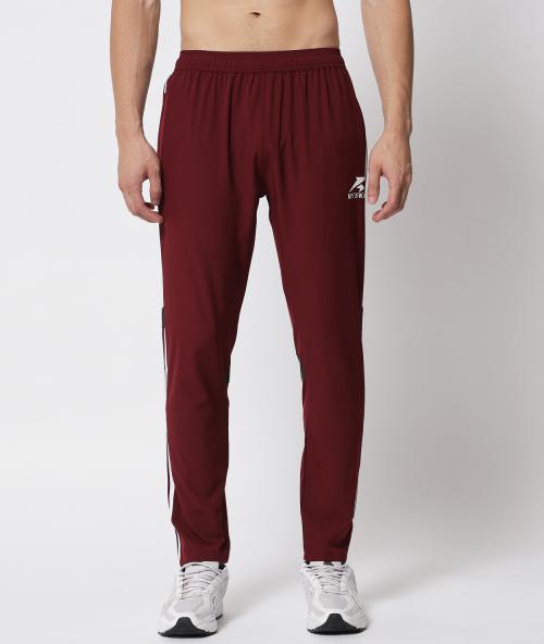 My Swag Men's Maroon Color Solid Casual Running Gym Track Pants