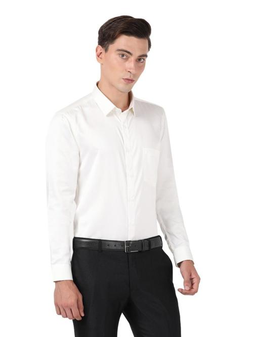 Otto Poly Satin White Plain Shirt Slim Fit Beetal 17 Size 42