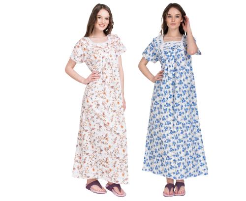 REDGLO Cotton Printed Full Length Women's Nightwear & Night Gown/ Nighty /8