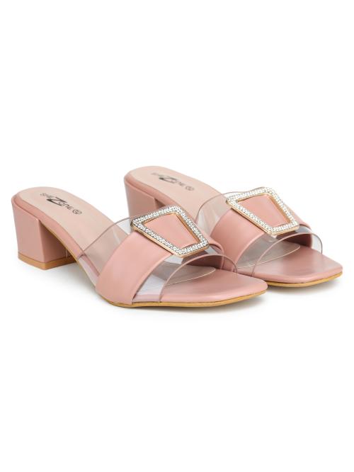 Shezone Women's Peach Color Heels