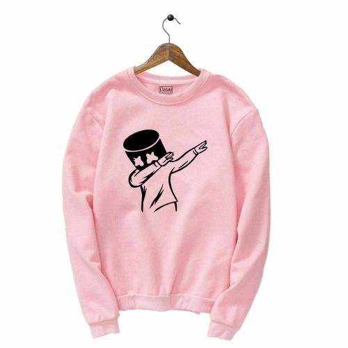 STREETMODE Women and Girls Pink Printed Cotton Pullover Sweatshirt - L