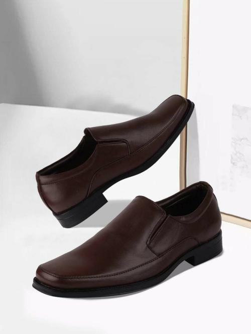 FAUSTO Men Brown Formal Leather Slip-On Shoes (7 UK)