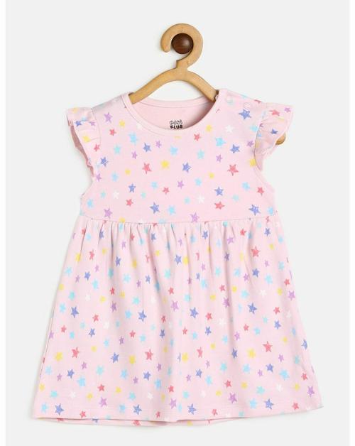 MINI KLUB Baby Girls Pink Cotton Dress