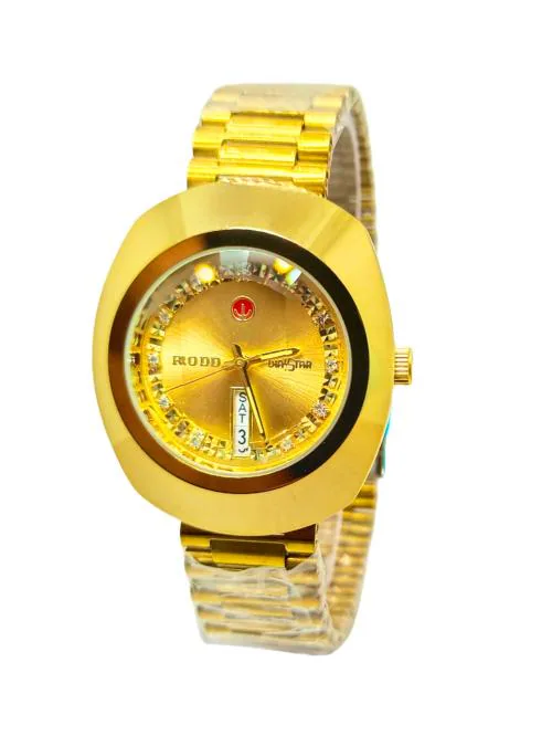 Muskan Enterprise New High Quality Gold-Plated Strap With Golden Designer Dial