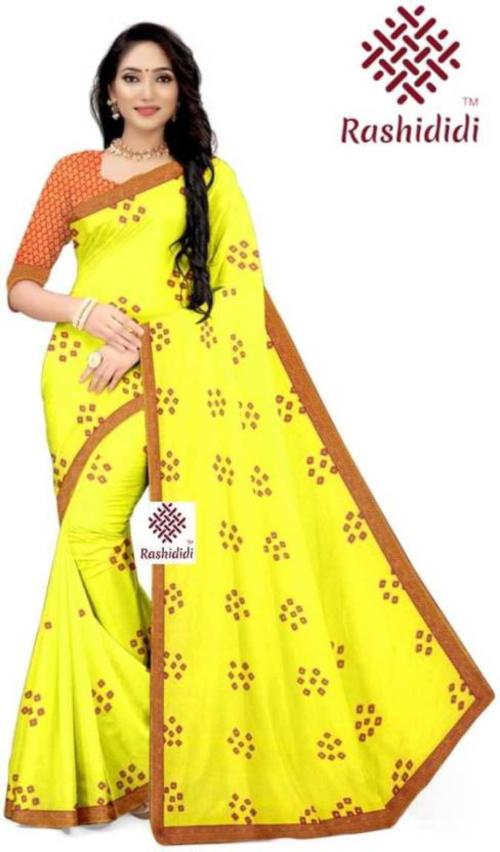 Buy Rashididi Women Yellow Printed Georgette Bandhani Saree Online at ...