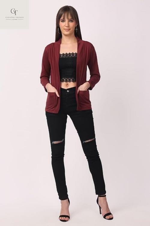 Relleno Women's Cotton Full Sleeves Fashionable Shrug, Summer Shrug for Ladies