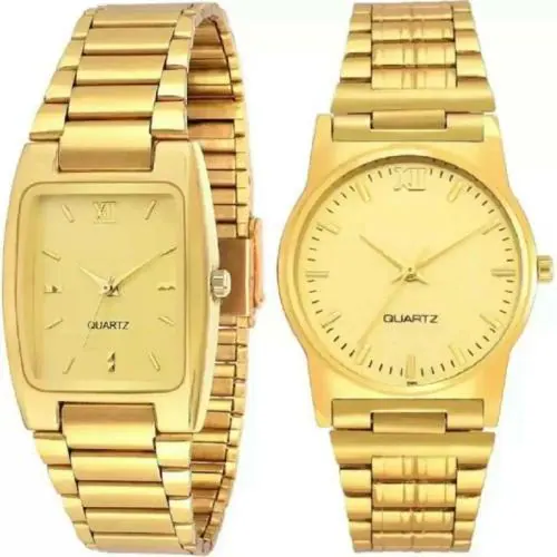 Zuperia Zp Stylish Analog Gold Watches For Boys Analog Watch For Men - Pack of 2