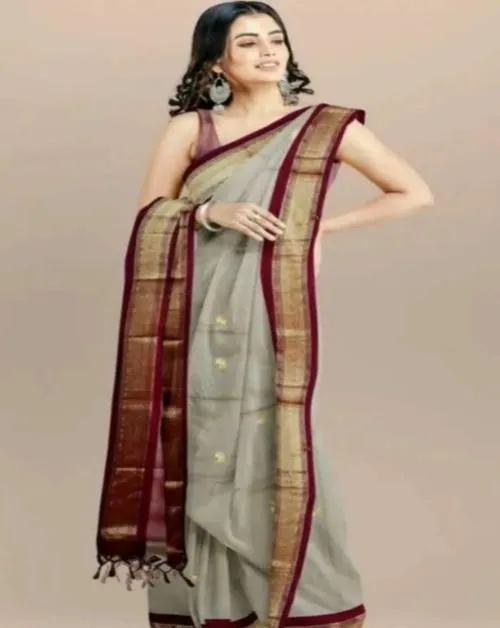 DEEP KIRAN FABRICS Women Cotton Silk Paithani Saree with Booty