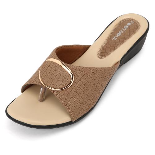 Footsoul Seltos Women'S Slipper (Beige) (FSL-432-5)