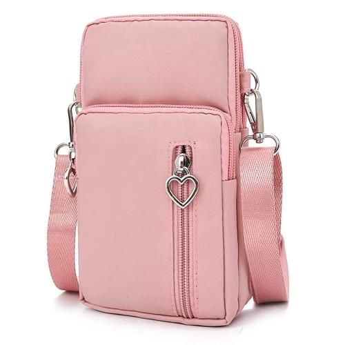 PALAY Crossbody Phone Bag for Women Mini Wallet Shoulder Crossbody Phone Bag with Earphone Cable Hole Wallet Clutch Bag for Women, Phone Bag for 7.2'' Phone, Pink
