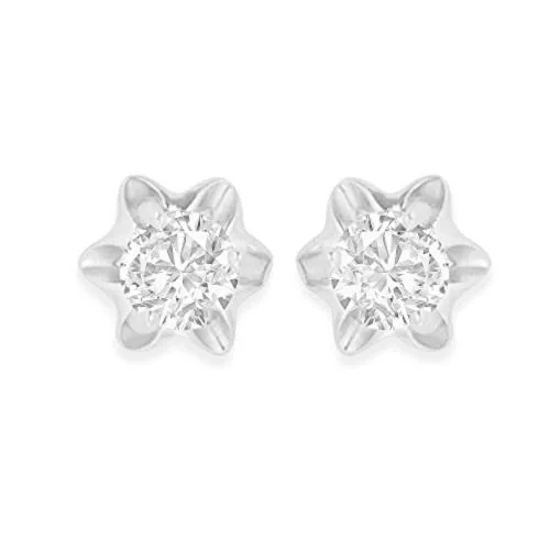 Giva Sterling Silver Flower Star Stud Earrings For Women