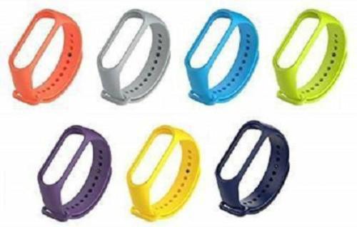 Askovid Purple, Yellow, Blue, Blue, Grey, Orange And Green Replacement Smart Band Strap Pack of 7