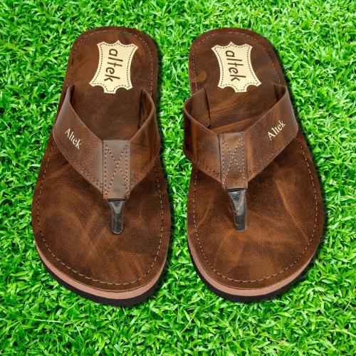Altek Brown brown men flip flop