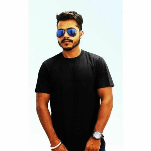 FASTECH FASHIONS Mens Black Plain T Shirt