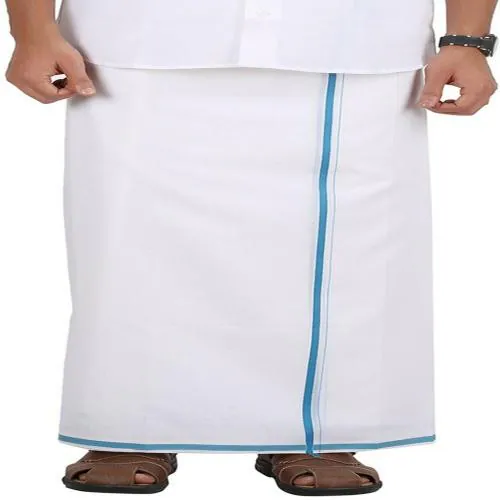 PRAKASAM COTTON COTTON Men's Dhoti (3.6 Meters Wide, White)