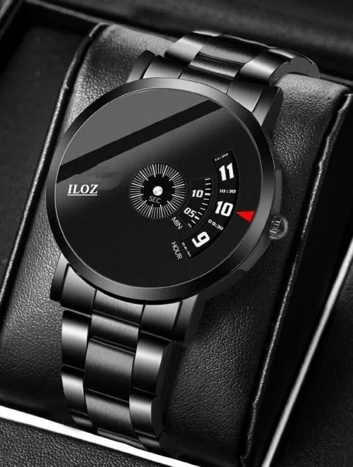 ILOZ Luxury New Amazing Look Black Professional premium Quality silicon belt analog Best watch for men