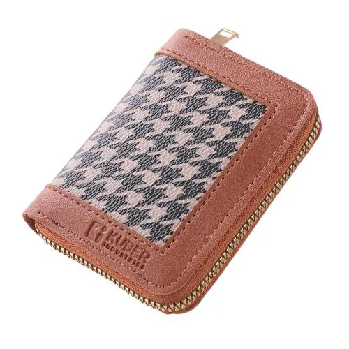 Kuber Industries Brown Leather Card Holder Wallet For Men Women