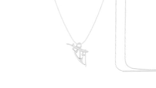 Akshat Sapphire Pure Silver God Shree Ram Name Pendant With Chain Suitable For Men and Women