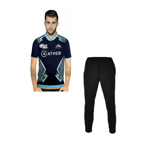 Teky IPL GT Hardik Pandya 33 Fan Jersey Tshirt With Track Pant 2024 For Boys & Men XL (Pack of 1)