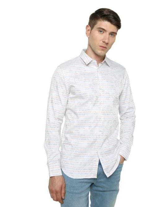 THE COLLECTION Mens Multicolour Stripes Full Sleeve Shirt