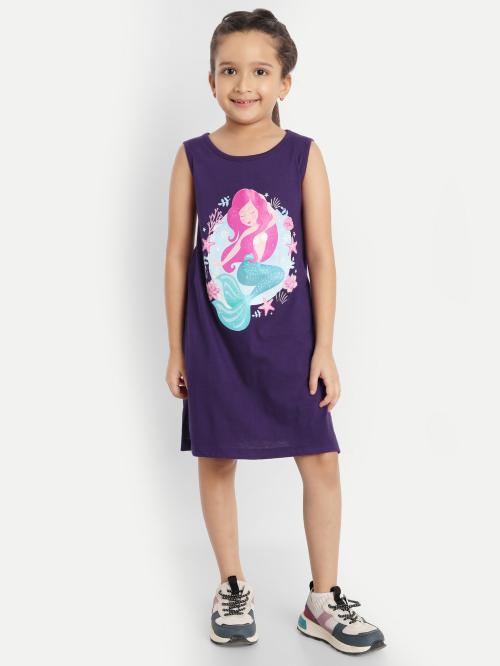 Whaou! Girls Dress | Dresses | Top | Daily Wear | Frock | Cotton | Purple Colour Dress | 3 Years to 14 Years | Kids Girl Dress | A line Dress