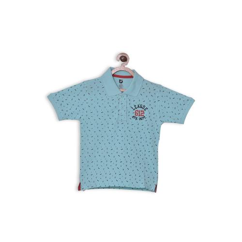 612 League Boys T-Shirts - Collar in Sea Green Color